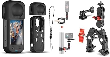 STARTRC VCR Silicone Cover Case Clamp Camera Mount for Insta360 X5 Accessories Protective Lens Cap with Wrist Strap