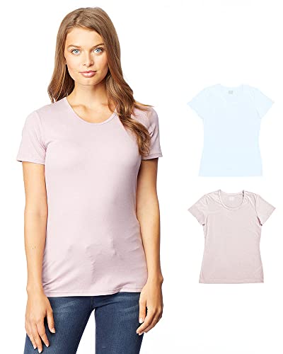32 Grados para Mujer, 2 Unidades Cool Scoop Cuello Wicking tee Camisa - Blanco - X-Large