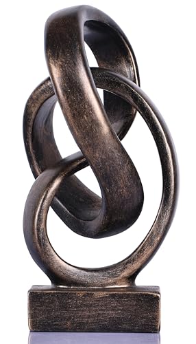 Scultura astratta moderna con nodo, decorazione artistica in resina ispirata a Möbius, elegante per casa e ufficio, ideale per mensole, scrivanie e caminetti