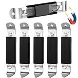 Magnetic Bottle Openers Classic Stainless Steel Beer Punch Opener Can Tapper Bottle Opener with Magnet for Refrigerator Camping and Traveling (Black,6 Pieces)