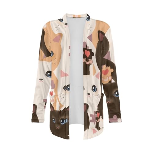 Image of Forchrinse Red Ladybug Cardigan for Women Causal Long Sleeve Open Front Cardigans Sweater Fashion 2024 Fall Coat with Pockets