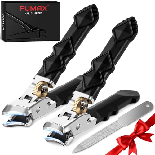 Zehennagelknipser für dicke Zehennägel, breite Backenöffnung, Nagelknipser für Männer, robuster eingewachsener Zehennagelknipser, Nagelschneider, ultrascharfe, schräge Nagelknipser mit langem Griff