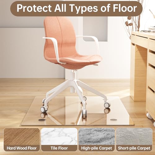 Tcyzest TCY-MAT-618 46 Inch X 36 Inch Glass Office Chair Mat Heavy 1/5 Inch Thick Premium Tempered Glass Duty Hard Glass Chair Mats -For Office Chair thumb #3
