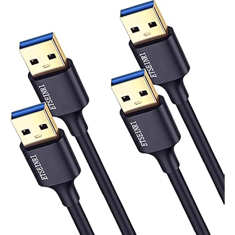 USB C Cable 2 Pack, Etseinri USB 3.0 A Male to Male Cable Fast Data Transfer USB 3.0 5Gbps Cable Cord for DVD Player, Laptop Cooler Cover