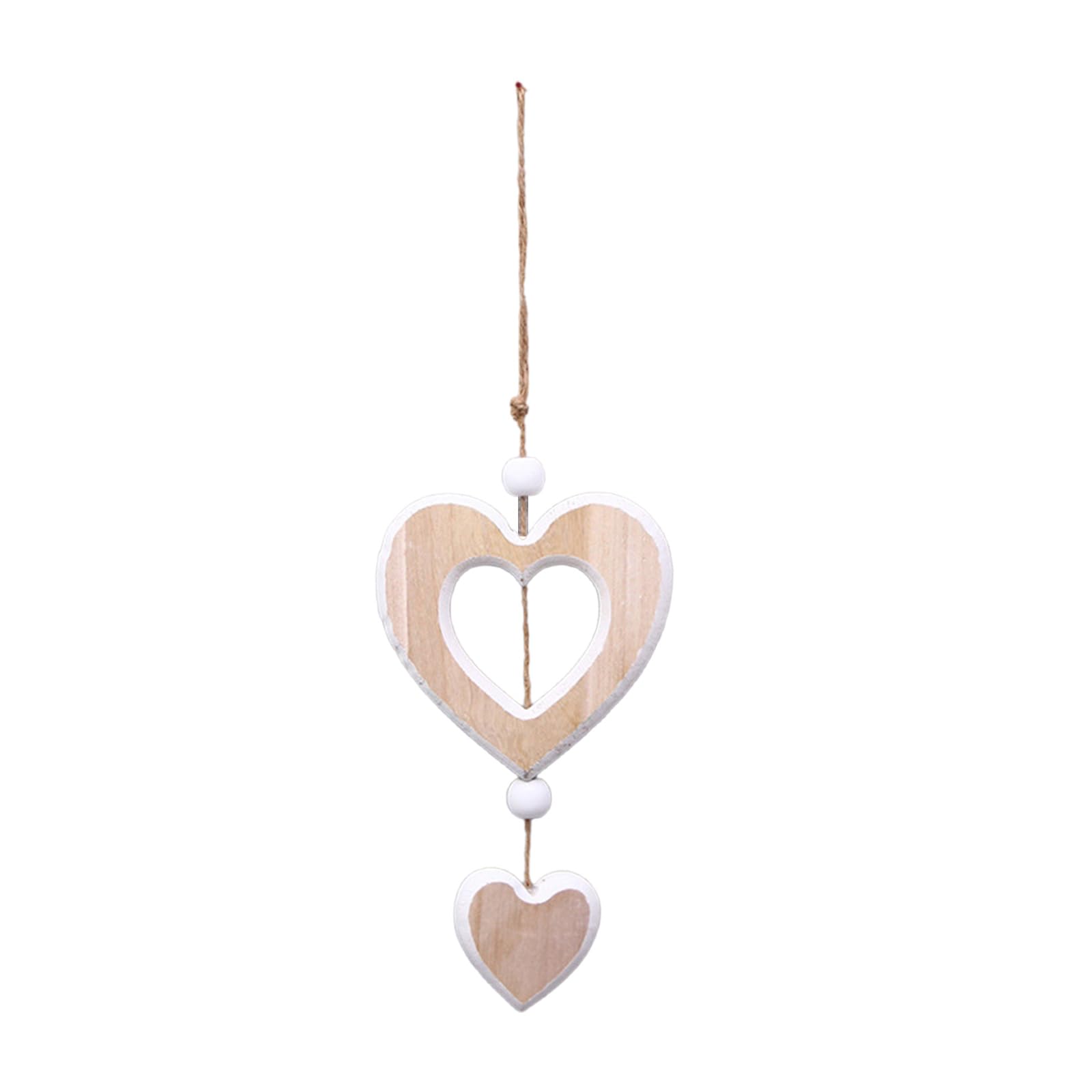 Beimus Natural Wood Heart Pendant Valentines Day Wooden Charm Hanging Ornament for Festives and Everyday Decoration Wooden Decoration