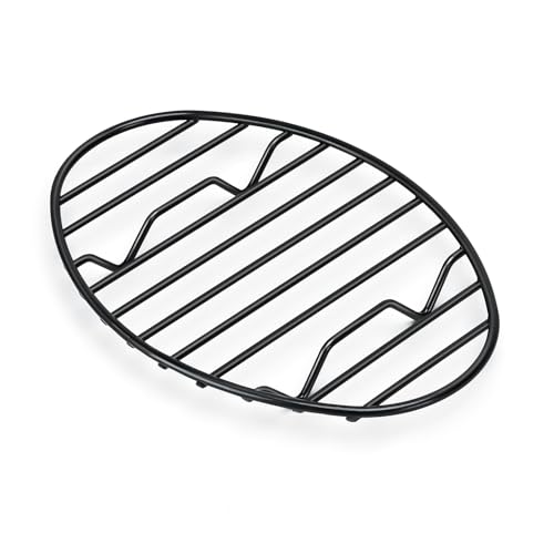 Oval Roasting Rack with Integrated Feet, Non-Stick Coating, Baking Rack Easy to Clean for Cooking, Roasting, Drying, Grilling 10 * 6.5'' inches Black