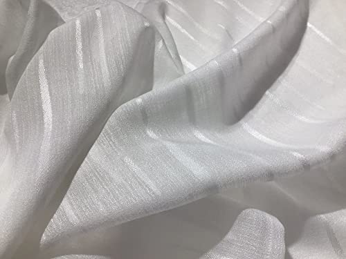 Rideaux Vitrage voilages prêts à Poser à Panneau pour fenêtre et Porte en Tissu Jacquard - Largeur 45-50-60-65-70-80 cm Rideaux sur Mesure Couleur...