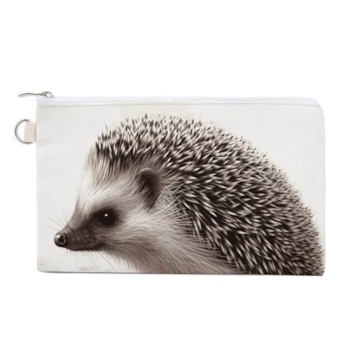 Porte-monnaie en forme de hérisson avec porte-clés - Joli porte-monnaie de voyage portable avec fermeture éclair pour homme et femme - Style - Taille unique - Motif floral, Style :, Taille unique,