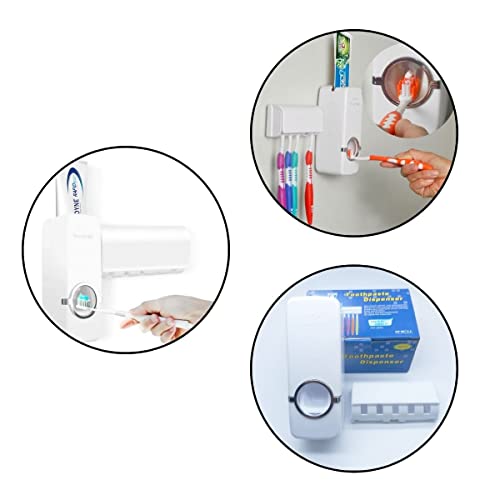 Dispenser Suporte Pasta De Dente Automático E Escova Branco Sistema de vácuo Formato de Bico Univers