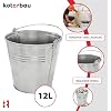 Seau De Jardin 12L En Acier Galvanisé – Robuste Avec Poignée – Marque LEM Select – Neuf