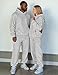 JMIERR Sweatsuits Mens 2 Piece Couple Outfit Lounge Two Piece Sets Fall Fashion 2026 Tracksuits Oversized Essentials Hoodies Sweatshirt and Baggy Sweatpants Casual Loungewear Clothing, M, Light Grey