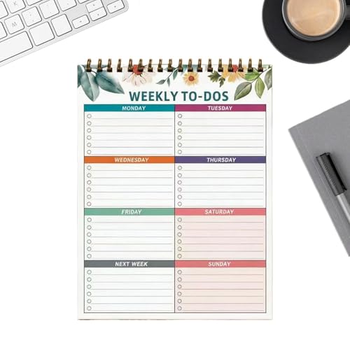 Calendrier hebdomadaire de bureau pour organiser la cuisine et les études