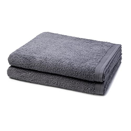 Möve - 2 teiliges Frottier-Set - Superwuschel (2 X Duschtuch im Set) - 520 g/m2 - Baumwolle - Walkfrottee - saugstark - weich und flauschig - Stone
