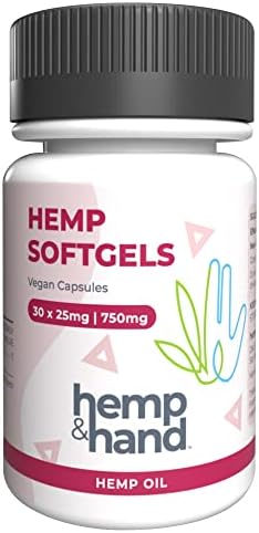 Hemp Softgels 750mg – Max Strength for Adults – Stress, Inflammation, Natural Pain, Restful Sleep – by Hemp and Hand (25mg Softgel) Hemp Softgels 750mg – Max Strength for Adults – Stress, Inflammation, Natural Pain, Restful Sleep – by Hemp and Hand (25mg Softgel)