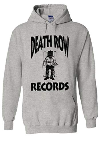 PatPat Store Death Row Records Music Novelty Grey Men Women Unisex Hooded Sweatshirt Hoodie-L