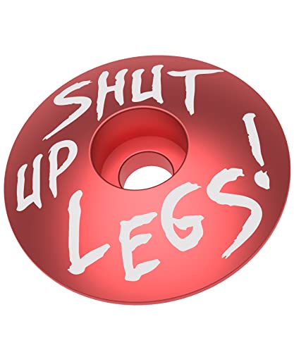Bike Accessories - Bicycle Accessories - Mountain Bike Accessories - Mtb Stem Cap - Headset Cap - Great Aesthetic Upgrade For Bike, Ebike, Bmx, Road Bike - Customize Your Ride! (Red Shut Up Legs) #TOP6