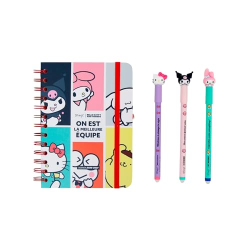 Sr. Wonderful - Agenda semanal Hello Kitty 2026 2027 + 3 bolígrafos borrables - Planificador compacto con pegatinas, uno es el mejor equipo