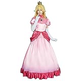 [Miccostumes] レディース 大人 アニメ ゲーム 姫様 王女 プリンセス ドレス ワンピース 半袖 ピンク 衣装セット かわいい 萌え コスプレ コスチューム コス 仮装 変身 変装 撮影 お化け (S)