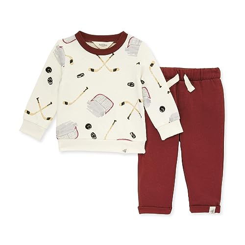 Image of Burt's Bees Baby baby-boys Shirt and Pant Set, Top & Bottom Outfit Bundle, 100% Organic Cotton