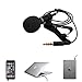 Produktbild techson 3,5 mm Revers Mikrofon mit Easy Clip, Mini Lavalier Mikrofon mit Geräuschunterdrückung für iPhone iPad iPod Android-Handy (schwarz)