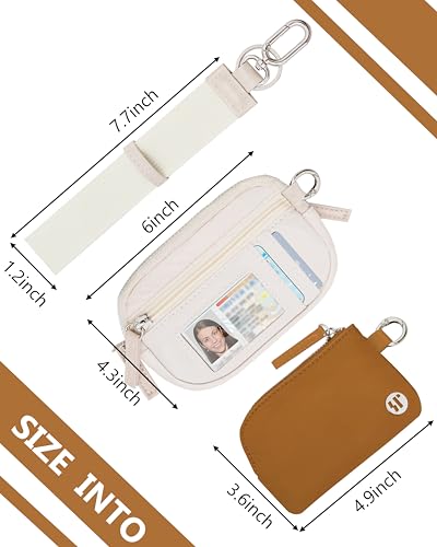 Image of Wallet Wristlet for Women, RFID Wallet Keychain with Dual Pocket | Nylon Wristlet Wallet with Coin Purse, ID Window, Card Holder and Small Wallet Design