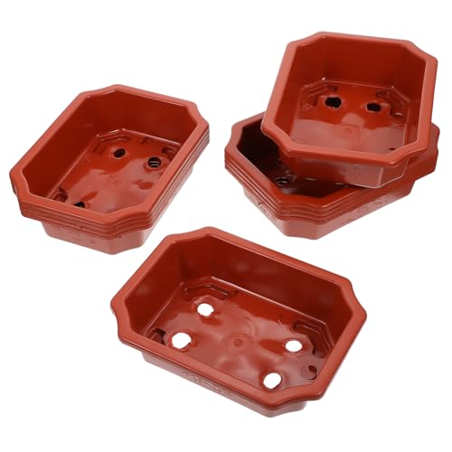 IWOWHERO Practical Bonsai Pots with Holes 10pcs Plastic Flower Plant Pots for Gardening Home Decor