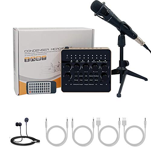 Panoraxy External Sound Card with Microphone and Earphones Sets,Connect to Smartphone, PC,Windows and Mac,Plug and Play No Drivers Needed