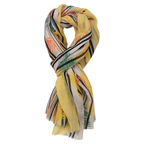 PANTONIGHT Big Neck Scarfs for Women - Long Cotton Shawl Scarf Fall Viscose Large Scarf… (yellow 8003) Cover