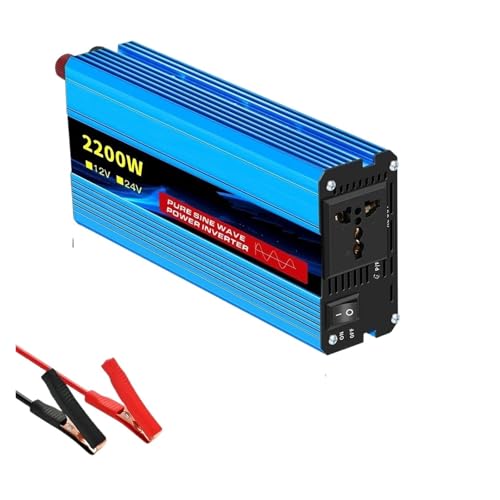 Convertisseur tension DC12V vers AC220V 2200W onde sinusoïdale voiture