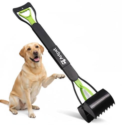 Artpet Hundekotsammler mit langem Griff Faltbare Hundekotschaufel Kein Bücken Für Gras Erde Sand & Kies Einfach zu Reinigen