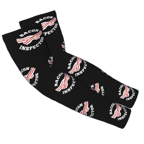 ZYASFEY Bacon Inspector Arm Sleeves for Men and Women - UV Sun Protection Cooling Compression - Tattoo Cover Up Sleeve for Daily Wear & Work