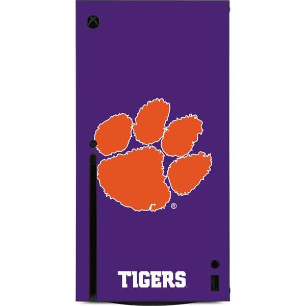Skinit Decal Gaming Skin Compatible with Xbox Series X Console - Officially Licensed Clemson University Tiger Print Purple Design
