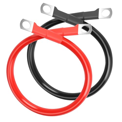 Gaethra 2 Stück Batteriekabel M8 12V 50cm 16mm Autobatterie Kabel Reines Kupfer Batterie Anschlusskabel für Batteriekabeln Erdungskabeln Motorrad Automobilverkabelungsanwendungen Solar