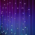 Snokip 300 LED Curtain Lights for Bedroom with 8 Flash Modes,Color Changing String Fairy Lights, Plug in with Remote Control, Girls Room Decor String Lights