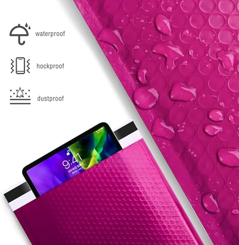 Image of Metronic Bubble Mailers 10.5x16 250 Pack Large Pink Bubble Mailers Waterproof Thick Padded Envelopes for Packaging, Makeup, Gift, Mailing, Shipping, Small Items Supplies