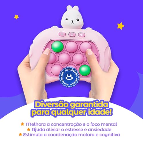 Pop It Eletrônico, Mini Game Infantil Anti Stress, Relógio Digital, Rosa Prova D'água, Óculos de So
