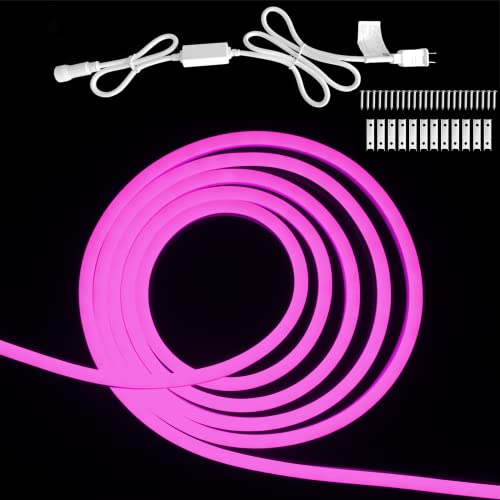 Beatilux LED Neon Rope Light 120V 20ft 6m Waterproof Flexible Neon LED Strip Cuttable Indoors Outdoors Decoration Purple