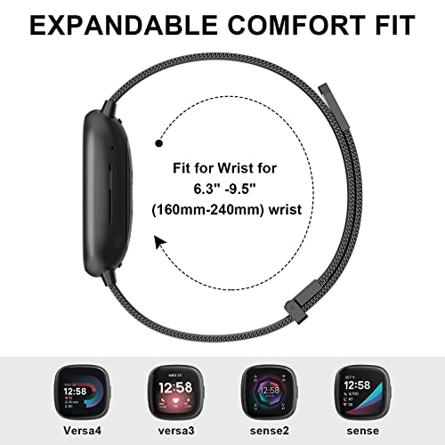 Bracelet en maille d'acier inoxydable élégant pour Fitbit Sense 2 - 5