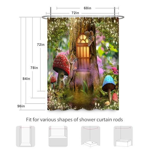 Rideau de douche imperméable motif forêt magique pour déco zen - 7