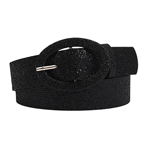 Women’s Shiny Sequins Waist Belt Bling Leather Skinny Belt Jeans Dress Belt for Girls Ladies
