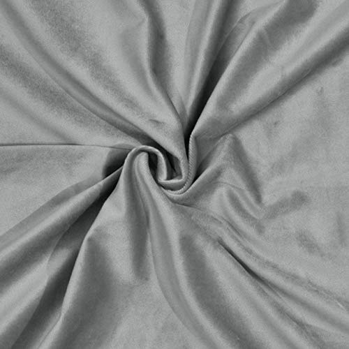Image of High Sofa Quality Velvet Solid Grommet Room Darkening Eyelet Door Curtains for Living Room, Silver 8 Feet, Set of 2 Pieces