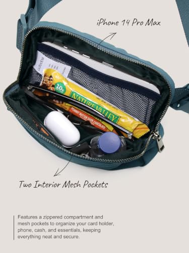 Image of ODODOS Unisex Mini Belt Bag with Adjustable Strap Small Fanny Pack for Workout Running Traveling Hiking, Blue