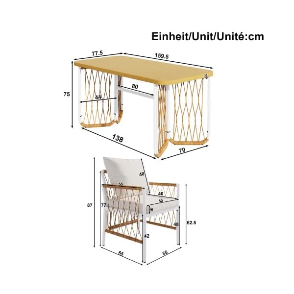 Merax Gartenmöbel-Set 7-teilig Beige & Braun