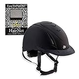 Ovation Unisex Schooler Deluxe Riding Helmet - (Small/Medium 467566BLK) with RWR No Knot Hairnet & Ovation Dust Bag