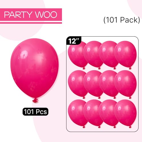Image of PartyWoo Balloons 101pcs 12 Inch Latex Helium Balloons for Birthday Wedding Anniversary Graduation Bachelorette Engagement Bridal Shower Retirement Party Decorations Red-3083