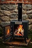 Dorello Compact Wood Burning Camping Stove, Small Freestanding Heater for Cabin or Off-Grid Living, with Chimney Pipe