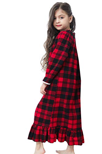 Image of Girls Princess Nightgown,Winter Long Sleeve Flannel Nightdress Pajamas Dress Kids 3-12 Years