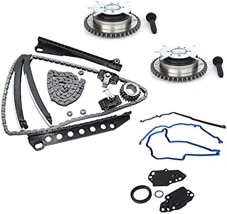 Variable Camshaft Timing Chain Kit with Phasers, Sprockets, Tensioners, Guides, Chains, Gaskets for Fo-rd Expedition, F150, F250, F350 Super Duty Lin-coln Mark LT, Navigator 5.4L 3V Triton 9-0391SB
