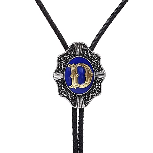 Bolo Cravate pour Homme cowboy mariage collier cuir avec pendentif bleu bijoux fantaisie mode