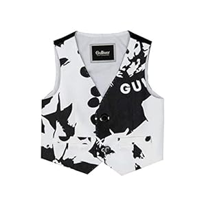 GULLIVER Baby Jongen Vest Jas Kinderen Indoor Vest Pak Zwart en Wit Bedrukking Baby Boys voor 9-24 Maanden